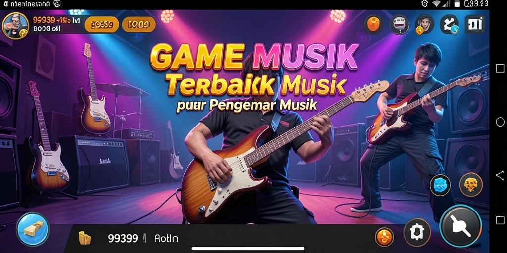 Screenshot menampilkan gameplay seru dengan berbagai lagu menarik.