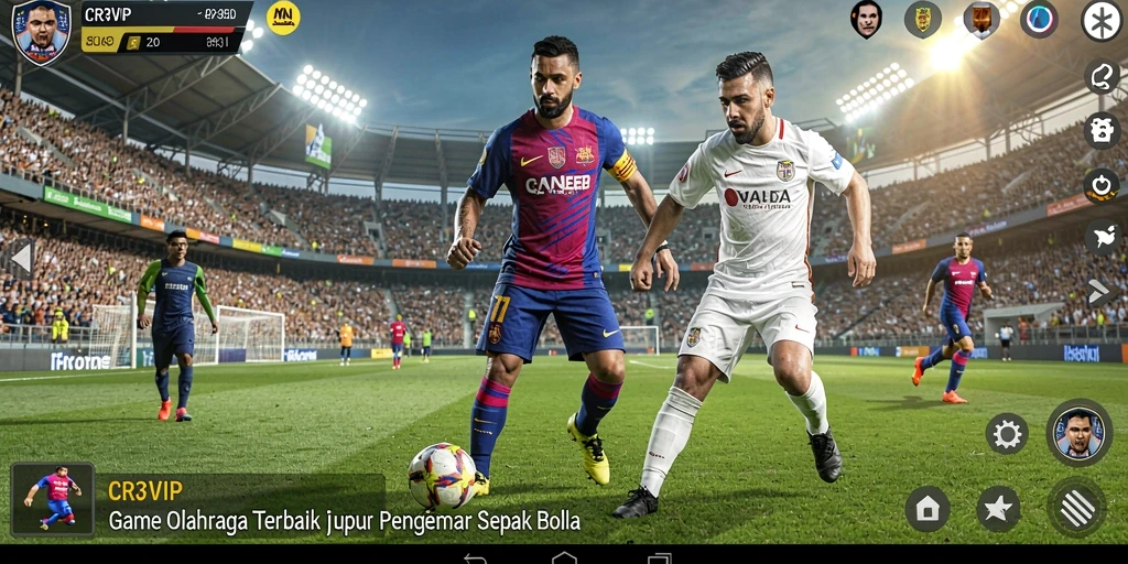 Tampilan gameplay menarik dalam CR7VIP saat bertanding di lapangan.