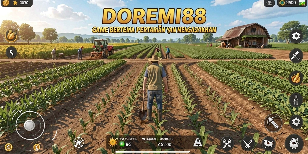 Gameplay seru DOREMI88 dengan aktivitas pertanian yang menarik.