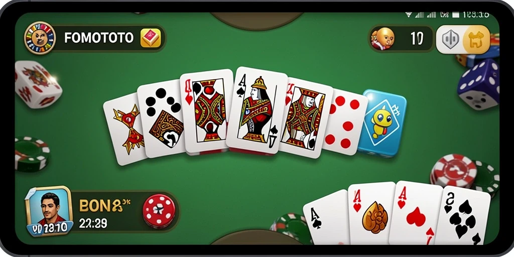Tampilan gameplay seru di FOMOTOTO dengan domino.
