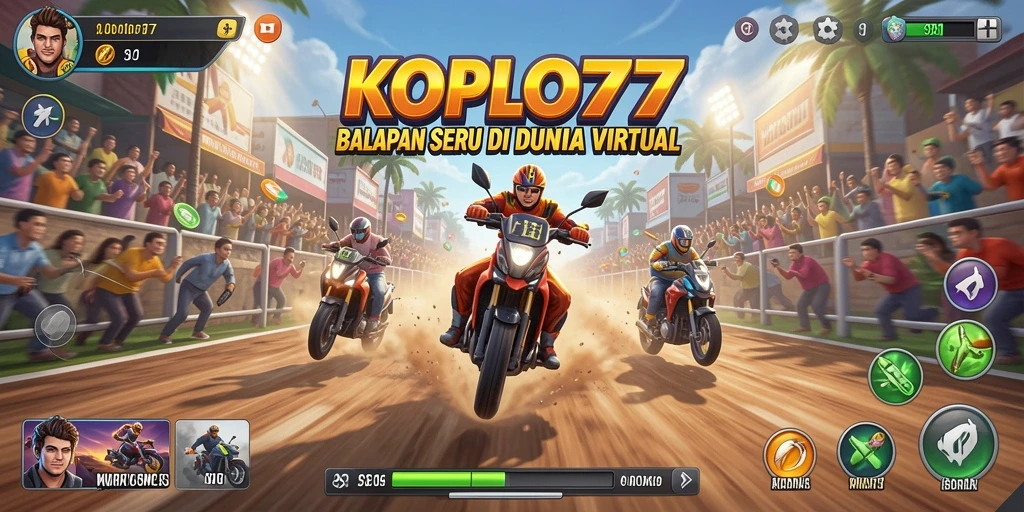 Tampilan gameplay menegangkan di lintasan balapan.
