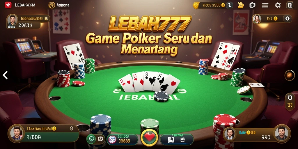 Screenshot menampilkan aksi intens permainan Poker di LEBAH777.