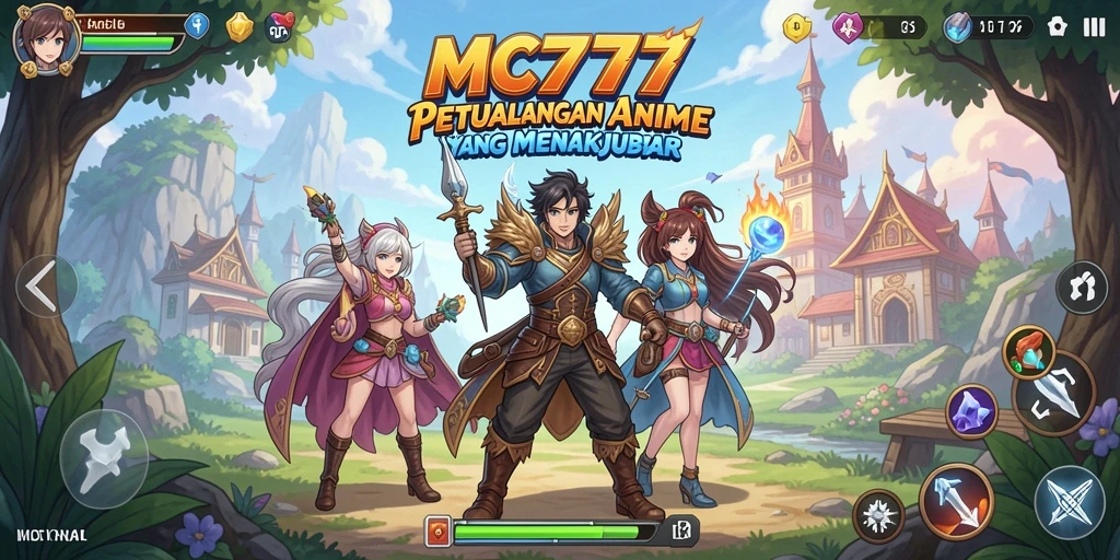 Tampilan screenshot gameplay MC777 yang menarik dengan karakter Anime.