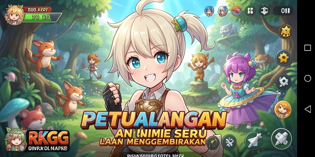 Tampilan gameplay seru dengan karakter Anime yang menarik.