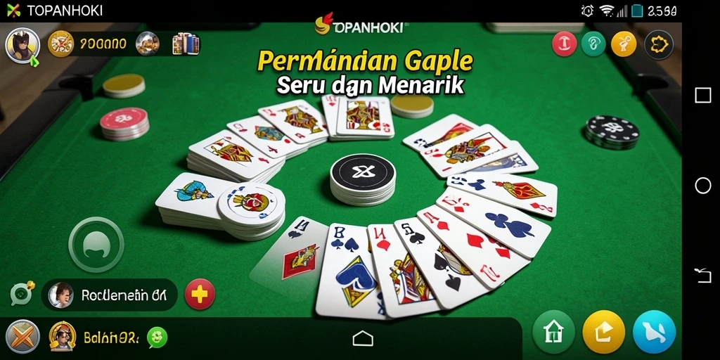 Tampilan menarik dari gameplay Gaple TOPANHOKI.