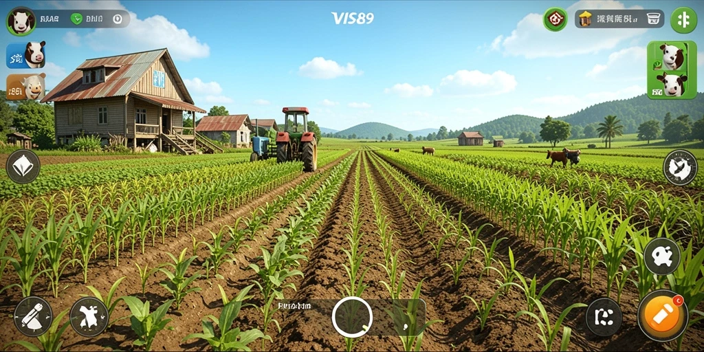 Tampilan gameplay <strong>VISA89</strong> yang memikat dengan aktivitas pertanian seru.
